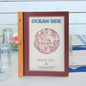 Zaštitni okvir za jelovnike od drveta A4 smeđe boje - Securit - Fourniresto