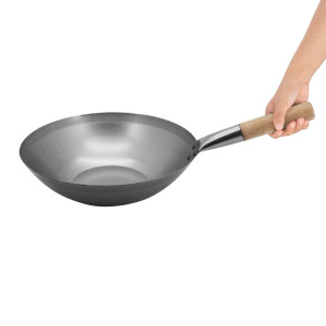 Wok od nehrđajućeg čelika - 33 cm - Vogue - Fourniresto