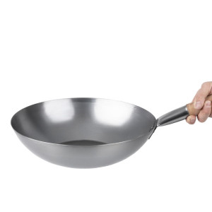 Wok od blagog čelika - 35,6 cm - Vogue - Fourniresto