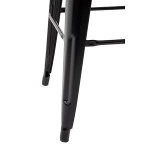 Visoki barski stolci s naslonom i sjedištem od drveta - crni - set od 4 - Bolero