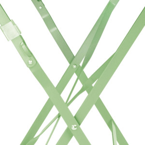 Stol za sklapanje kvadratnog oblika od svijetlo zelene čelične konstrukcije 595 mm Bolero - Praktičan i čvrst