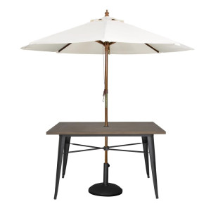 Stol za vanjsku upotrebu crnog drva Bolero: Estetski drvo, čvrstoća aluminij za vaše profesionalne vanjske prostore.