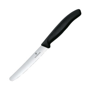 Nož za rajčicu s nazubljenim nožem Victorinox crni 11 cm - Izvanredna preciznost i kvaliteta!