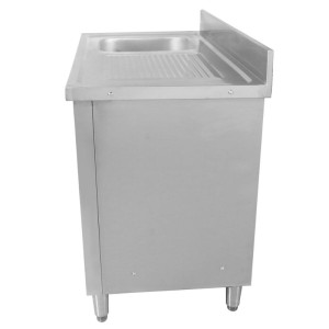 Meuble Plonge 1 Bac s leđnim dijelom i 3 ladice - 1200 x 600 mm - Bac na lijevoj strani - Dynasteel