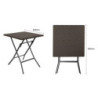 Smeđi sklopivi kvadratni stol - 62 x 62 cm - Bolero