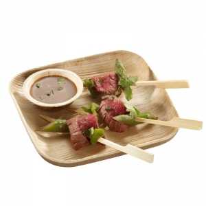 Četvrtasta tanjura od palminog drveta - 150 x 150 mm - Paket od 25