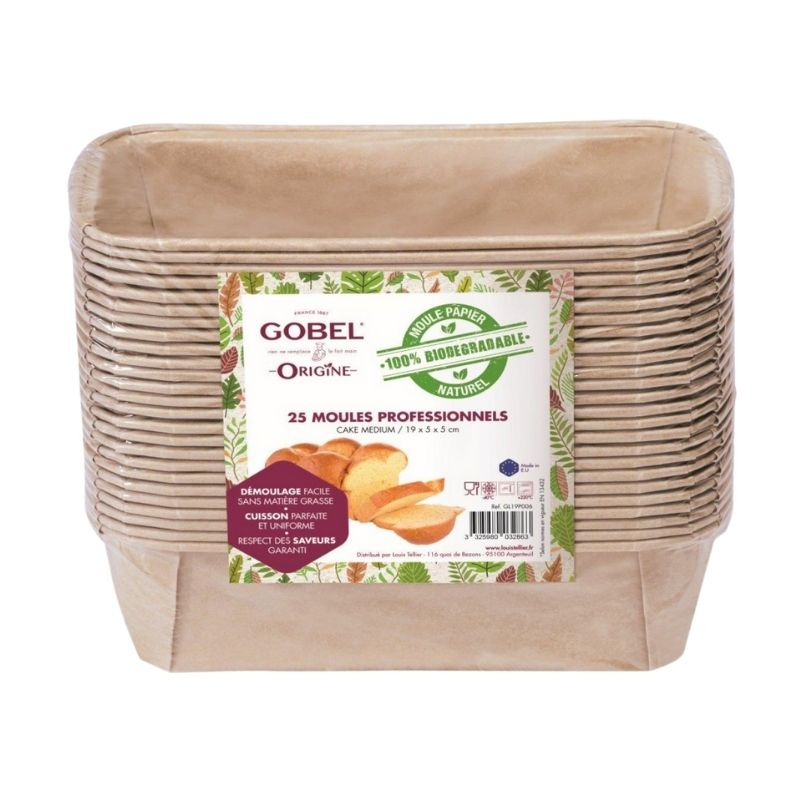 Kalupi za kolače srednje veličine od papira - 19 x 5 x 5 cm - Pakiranje od 25
