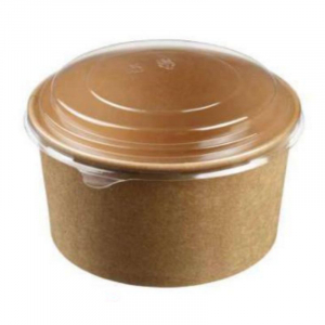 Posuda za salatu od kraft papira s poklopcem - 1000 ml - ø 149 mm - Paket od 250