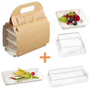 Pack Valisette avec Assiettes Kanopée Blanches - 150 Kits