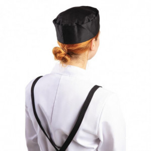 Kuharska kapa crna od polikotona - Veličina S 55,9 cm - Whites Chefs Clothing - Fourniresto