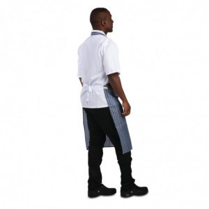 Pregača s trakama otporna na vlagu u plavoj i bijeloj boji 1016 x 711 mm - Whites Chefs Clothing - Fourniresto