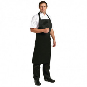 Pregača Bavette Crna od polikotona 900 x 1040 mm - Whites Chefs Clothing - Fourniresto