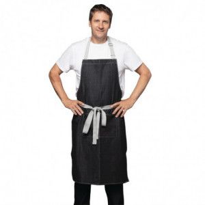 Pregača Bavette Denim Crna Southside od polikotona 700 x 1000 mm - Whites Chefs Clothing - Fourniresto