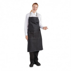 Pregača Bavette Denim Crna Southside od polikotona 700 x 1000 mm - Whites Chefs Clothing - Fourniresto