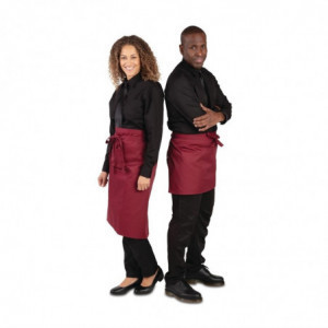 Pregača za konobare kratka bordo boje od polikotona 373 x 750 mm - Whites Chefs Clothing - Fourniresto