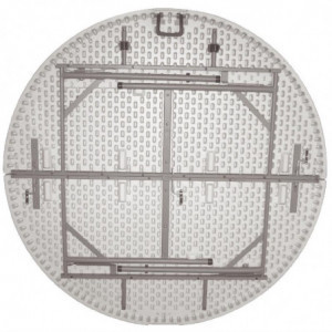 Okrugli preklopni stol središnji bijeli Ø 1530 mm - Bolero - Fourniresto