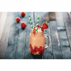 Slamke od kompostabilnog papira s prugama u zelenoj i bijeloj boji 210mm - Paket od 250 - Fiesta Green - Fourniresto