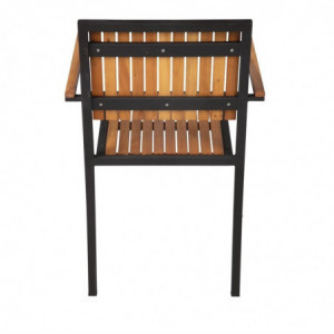 Stolice od čelika i akacije - set od 4 - Bolero - Fourniresto