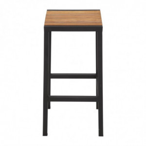 Barske stolice od čelika i akacije - set od 2 - Bolero - Fourniresto