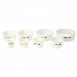 Izrezivači okrugli jednobojni Exoglass 30 do 100 mm - set od 8 - Matfer - Fourniresto