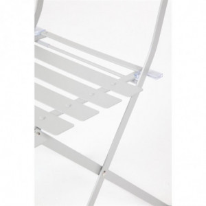 Stolica za terasu od čelika - siva - set od 2 - Bolero - Fourniresto