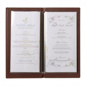 Suvremena zaštita jelovnika A5 tamnocrvena - Securit - Fourniresto