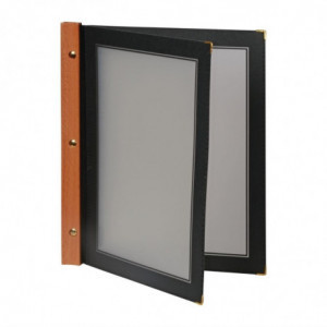 Zaštitni stolni meni od crnog drva A4 - Securit - Fourniresto