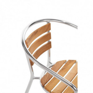 Stolice od drveta i aluminija - Set od 4 - Bolero - Fourniresto