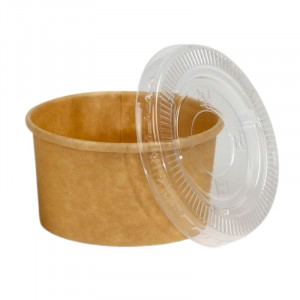 Poklopac od PET-a za kartonsku posudicu za umak od kraft papira 60 ml - Paket od 50