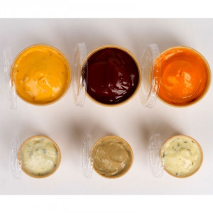 Poklopac od PET-a za kartonsku posudicu za umak od kraft papira 30 ml - Paket od 50