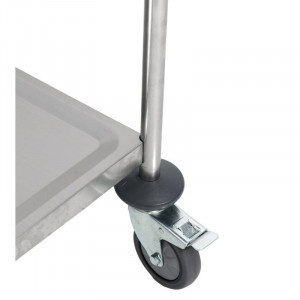 Kolica od nehrđajućeg čelika s 2 police Dynasteel - Profesionalna oprema za restorane. Čvrsto, upravljivo i robusno.
