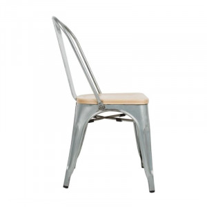 Stolice od čelika s drvenim sjedištem - set od 4 - Bolero