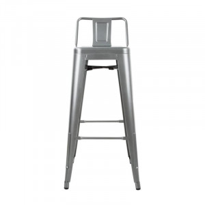 Visoki barski stolci od sivog metala s naslonom - set od 4 - Bolero