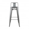 Visoki barski stolci od sivog metala s naslonom - set od 4 - Bolero