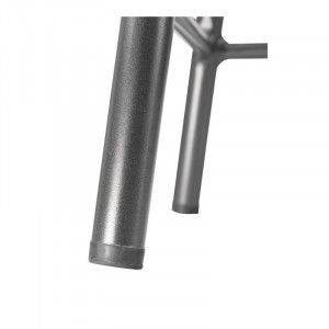 Stolice s niskim naslonom i sjedištem od drveta - siva metalik boja - set od 4 - Bolero