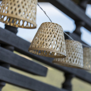 Svjetlosni vijenac od bambusa na solarni pogon i LED utičnicu - Chill Hybrid - Lumisky