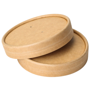 Poklopac za lonac za juhu od 240 i 360 ml od kraft papira - Paket od 300 komada - Dynasteel