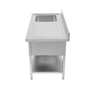 Zaroni 1 sudoper s naslonom i policom - Š 1400 x D 600 mm - Dynasteel