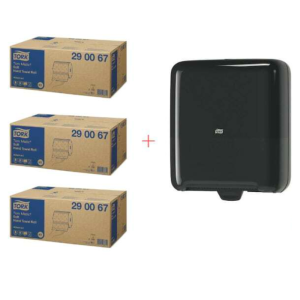 Pakiranje za početak Distributer za rolu papirnatih ručnika TorkMatic crni i rolice mekih napkinsa Advanced